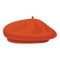 graphic of an orange, flatdesign style traditional beret on a white background vector