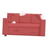 Cartoon red sofa with cushions illustration vector