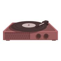 Flat design illustration of a classic vinyl record player in a stylish retro look vector