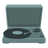 Cartoonstyle illustration of a vintage turntable on a white background, representing retro music technology vector