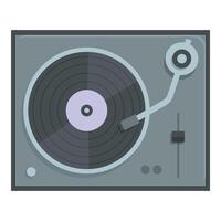 Flat design illustration of a classic record player isolated on a light background vector