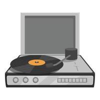 Flat of a classic vinyl record player, symbolizing retro music technology vector