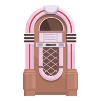 plano diseño ilustración de un clásico estilo retro tocadiscos tragamonedas con rosado y marrón colores vector