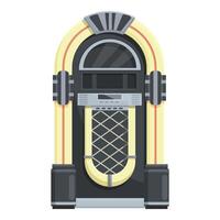 Retrostyle jukebox graphic with vibrant yellow accents on a white background vector