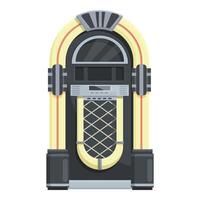 Retrostyle jukebox graphic with vibrant yellow accents on a white background vector