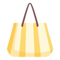 Striped yellow tote bag illustration vector