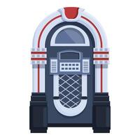 Flat design illustration of a classic retro jukebox with vibrant colors vector