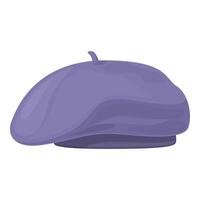 Illustration of a classic french beret in purple shade vector