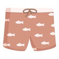 Men's fish print swim shorts illustration vector