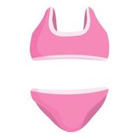 Pink sports bra and bikini bottom set vector