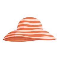 elegante a rayas verano sombrero aislado en blanco vector