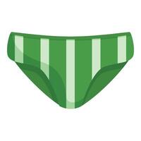 Green striped men's underwear icon vector