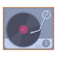 Simplistic graphic of a classic vinyl record player in a retro style vector