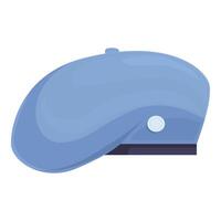 Classic blue beret flat illustration vector