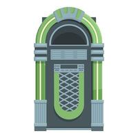 Flat design of a classic green and gray jukebox, perfect for retrothemed graphics vector