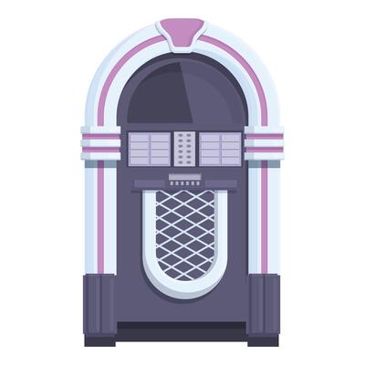 Colorful illustration of a retrostyle jukebox, perfect for nostalgic themes