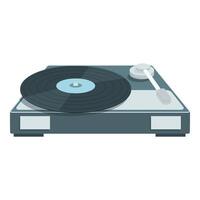 Digital illustration of a classic vinyl record player in a modern flat design style vector