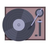 Vintage vinyl record player isolated on white vector