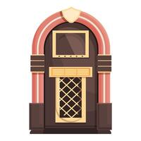 Retrostyled jukebox with vibrant colors, perfect for nostalgic design themes vector