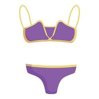 Purple and gold bikini swimwear illustration vector