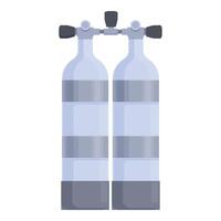 Digital illustration of a pair of isolated scuba diving tanks on a white background vector