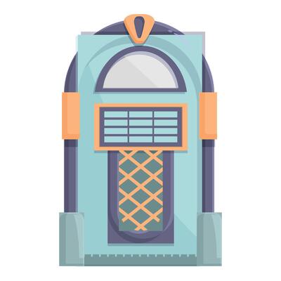 Digital illustration of a vintage jukebox with vibrant colors, perfect for nostalgic themes