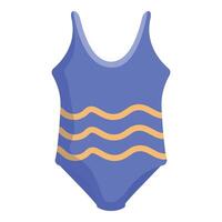 Blue and yellow striped swimsuit illustration vector