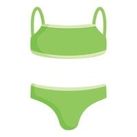 graphic of a twopiece green bikini swimwear, isolated on a white background vector