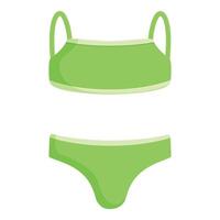 gráfico de un dos piezas verde bikini trajes de baño, aislado en un blanco antecedentes vector