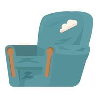 Cozy cartoon armchair with cushion vector