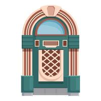 Flat design of a classic retro jukebox in vibrant colors, isolated on a white background vector