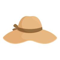 Elegant widebrimmed sun hat isolated on white vector