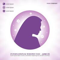 International Widows Day background with a silhouette of a widow vector