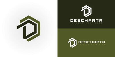 Abstract initial hexagon letter DC or CD logo in solid green color isolated on multiple background colors. The logo is suitable for smart city consulting business logo design inspiration templates. vector
