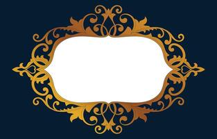 Golden vintage horizontal frame. Label lines for making catalogs and brochures for coffee shops and boutiques. Dark frame. vector