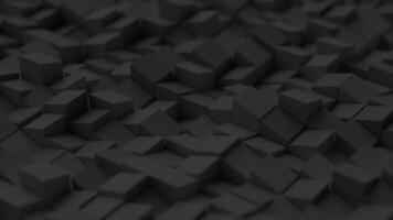 Abstract 3d render animation motion design black cubes seamless moving wave cubic square meta shapes carbon color wooden geometric blocks bricks for background wallpaper business presentation backdrop video