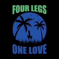 four legs one love happy design vector
