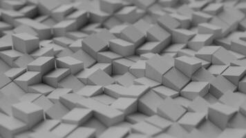 Abstract 3d animation wave moving grey squares columns blocks cubes motion design gray bricks geometric cubic meta shapes moving up down in seamless loop presentation ads backdrop background metaverse video