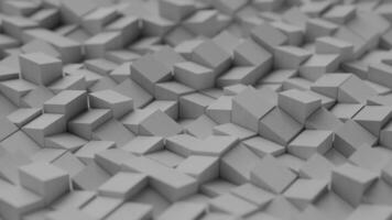 Abstract 3d animation wave moving grey squares columns blocks cubes motion design gray bricks geometric cubic meta shapes moving up down in seamless loop presentation ads backdrop background metaverse video