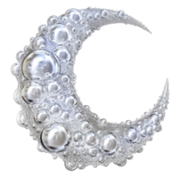 Generated AI a crescent shaped object with bubbles on it on transparent background png