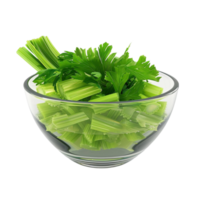 Generated AI a bowl of celery on transparent background png
