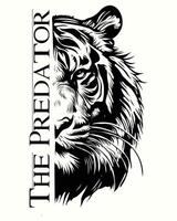 The Tiger Illustration for Tattoo Design vector