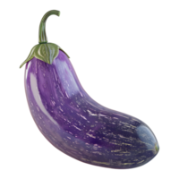 3D Rendering of a Fresh Eggplant on Transparent Background png