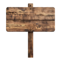 3D Rendering of a Street Wooden Sign Board on Transparent Background png