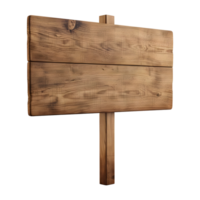 3D Rendering of a Street Wooden Sign Board on Transparent Background png