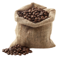 3d Rendern von ein Kaffee Bohnen im ein Tasche auf transparent Hintergrund png