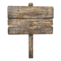 3D Rendering of a Street Wooden Sign Board on Transparent Background png