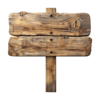 3D Rendering of a Street Wooden Sign Board on Transparent Background png