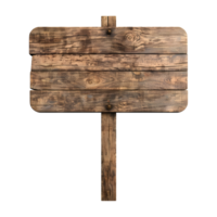 3D Rendering of a Street Wooden Sign Board on Transparent Background png