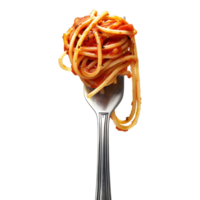 espaguete ou Macarrão em uma faca em transparente fundo png